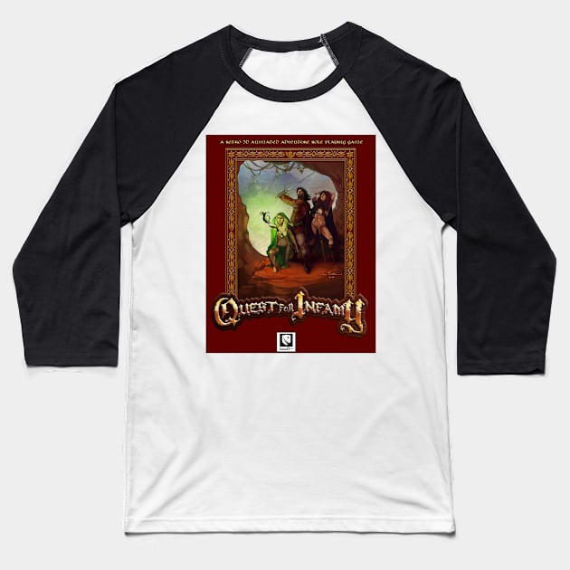 Quest for Infamy - Box Art Baseball T-Shirt by Infamous_Quests